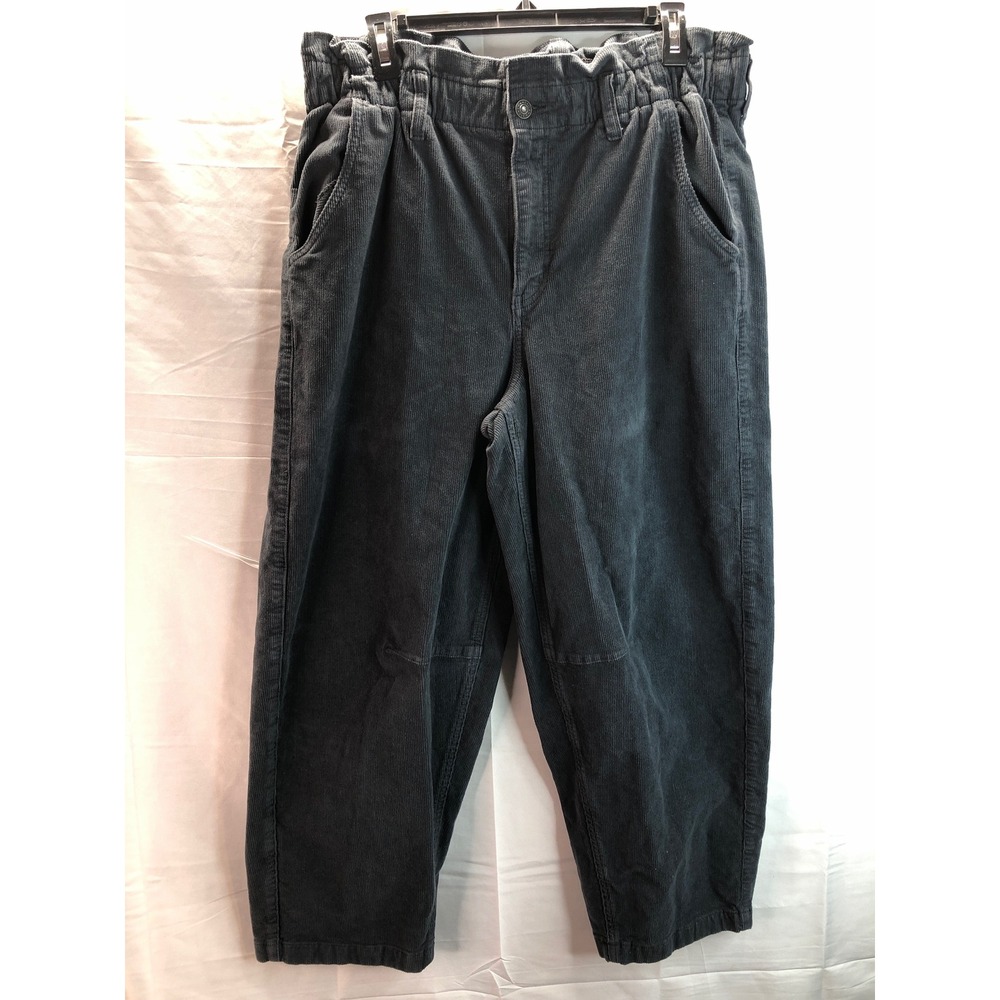 American Eagle Smoke Gray Corduroy Pants Womens Size 12 High Rise Cotton Stretch